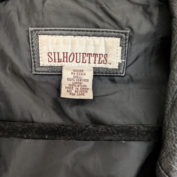Silhouettes Black Leather Jacket - Picture 3 of 5
